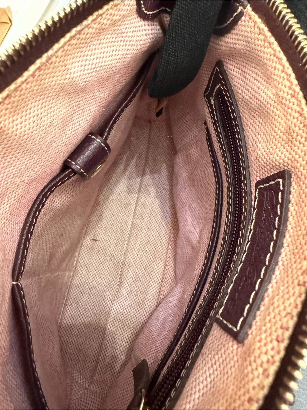 Dooney & Bourke Burgundy Leather Satchel with Gold Hardware